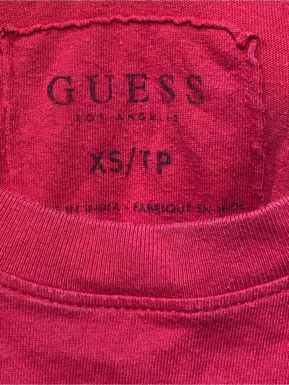 GUESS Red and Black Tie-Dye Logo Tee - Picture 4 of 5